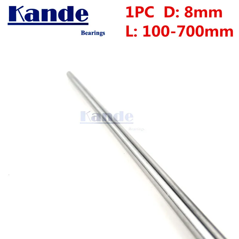 Kande Bearings 1pc d: 8mm  3D printer rod shaft 8mm  linear shaft chrome plated rod shaft CNC parts  100mm 100 - 600mm