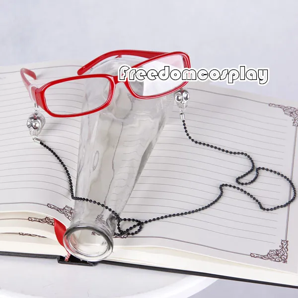 Black Butler Grell Sutcliff Red Skull Chain Glasses Cosplay Accessorie