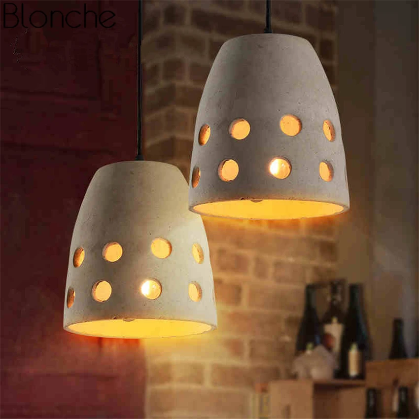 

Vintage Cement Pendant Lights Led Loft Industrial Decor Hanging Lamp for Living Room Kitchen Bar Home Light Fixtures Luminaria