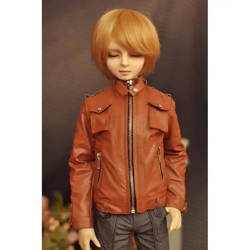 

Brown Jacket Coat Top Clothing Synthetic Leather For 1/3 24" 60cm 70cm SD17 Uncle Tall Male BJD SD DK DZ AOD DD Doll