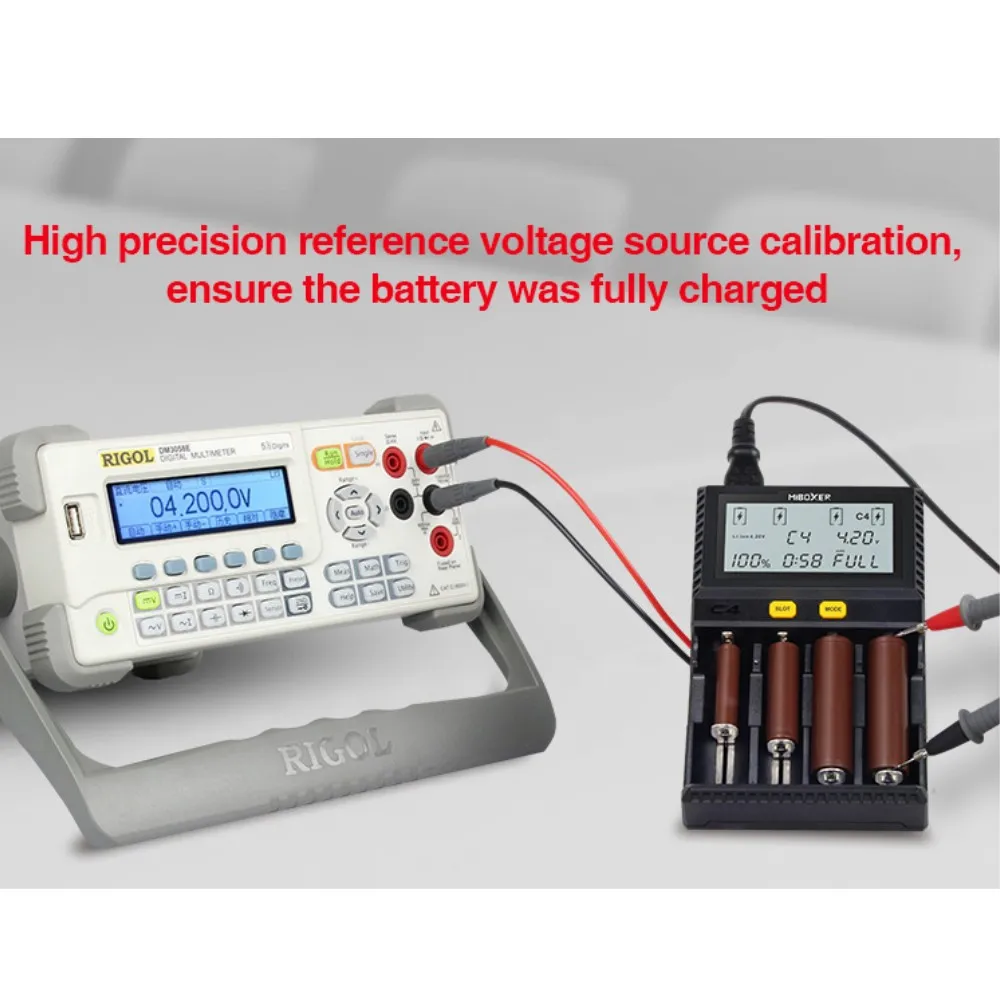 Original Miboxer C4 LCD Battery Charger for Li-ion/IMR/INR/ICR/LiFePO4 18650 14500 26650 AAA 3.7 1.2V 1.5V
