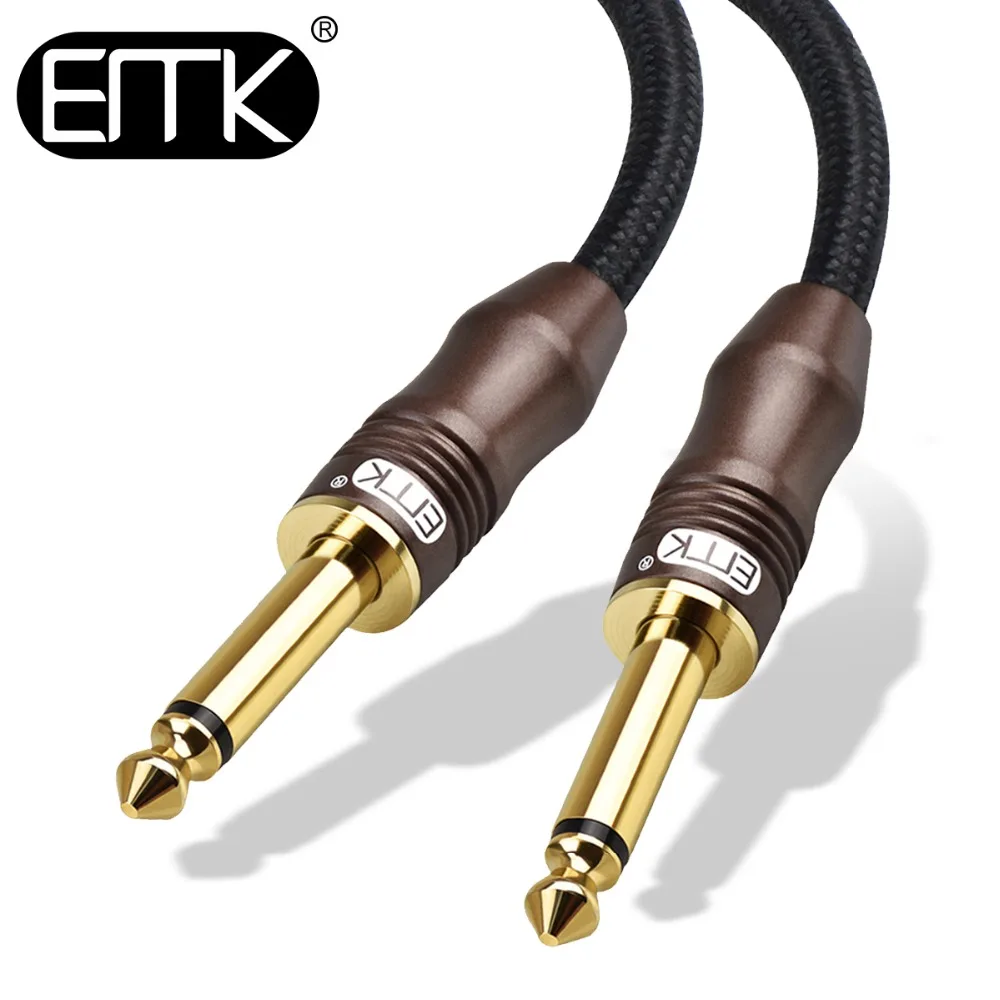 Kabel Audio EMK Mono 6.35mm 1/4 cala kabel gitarowy z męskiego na męskie 6.3 przewód gitarowy do gitary elektrycznej, basu, wzmacniacza