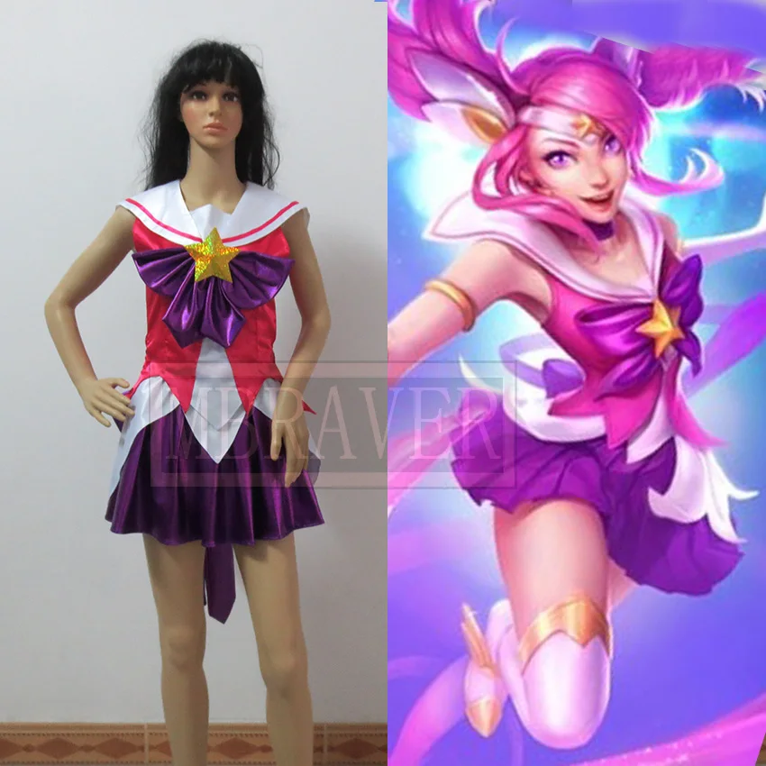 

Free Shipping Lol new Skin Star Guardian Lux Luxanna Crownguard cosplay costume Custom made