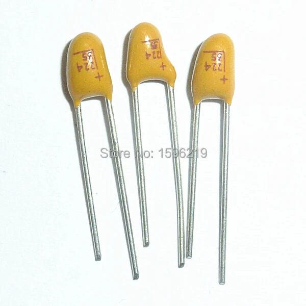 20 pces capacitor de tântalo 0.22uf 35v novo 35v0.22uf dip radial