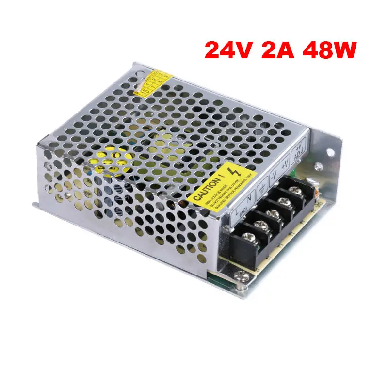 Ac-dc 24 V 2A 48 W led di alimentazione ha condotto il driver, DC24V Alluminio AC 110 V ac 220 V a 24 V modulo luce trasformatore per la striscia