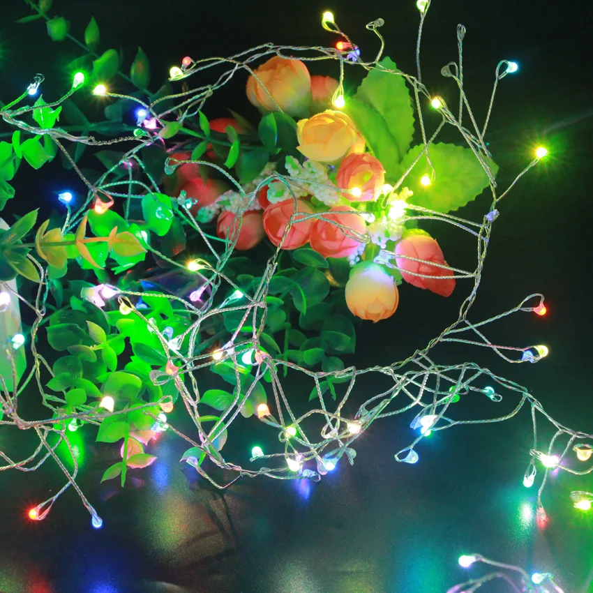 Firecracker 2m 200 LED Waterproof Copper wire Fairy String light Indoor Outdoor Garland Patio home Wedding Christmas Decoration