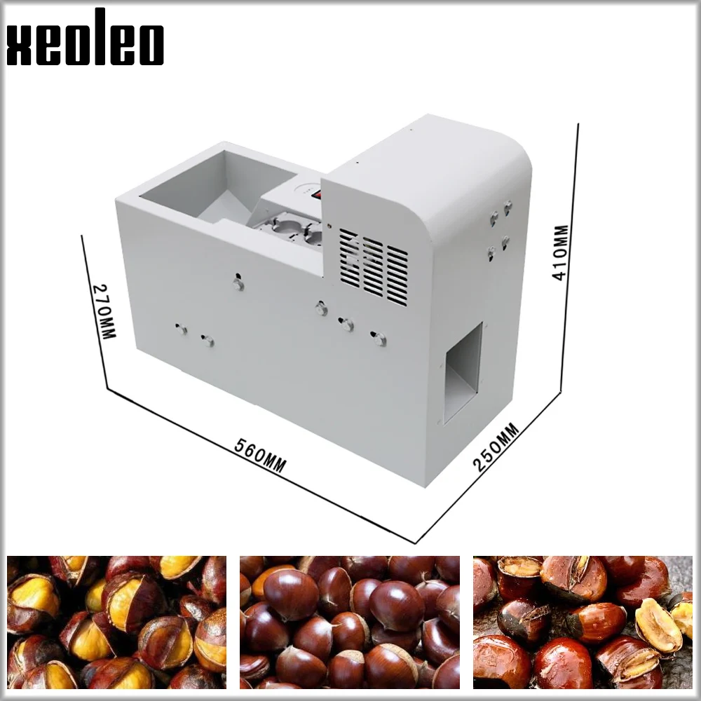 Xeoleo Electric Chestnut Cutter  Hazelnut slitting machine Commercial  Single chain Chestnut incision machine 390W 60kg/h