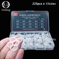 225pcs O Rings Rubber/Silicone O Ring Seal Sealing O-rings Silicon Washer Rubber oring set Assortment Kit Set Box Ring