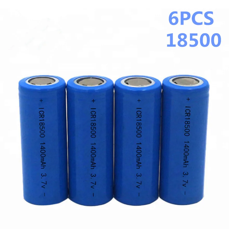 

6pcs/lot SHSEJA 3.7V 18500 1400mAh rechargeable lithium battery 3.7V strong light flashlight anti-light special lithium battery