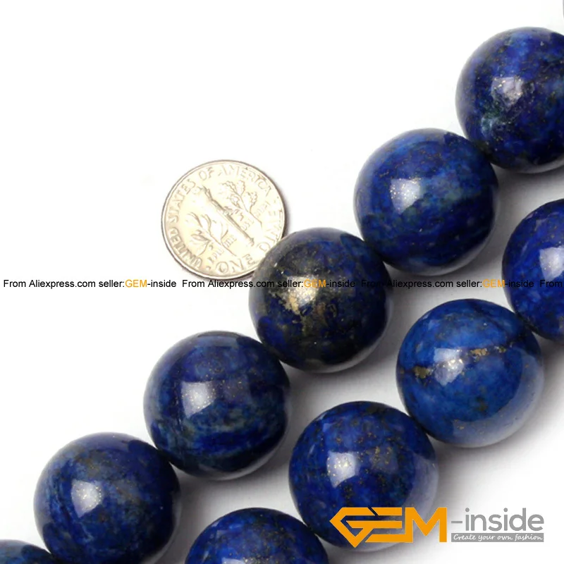 Gem-inside Round Smooth Lapis Lazuli Beads,Dyed Color,Selectable Size 2mm to 20mm DIY Beads For Bracelet Making Strand 15 Inch