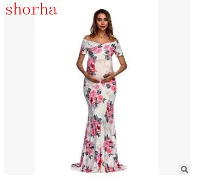 New Style Maternity photography props Short sleeve dresses Maternity Cotton Dresses Maternity fashion printing pregnant dress