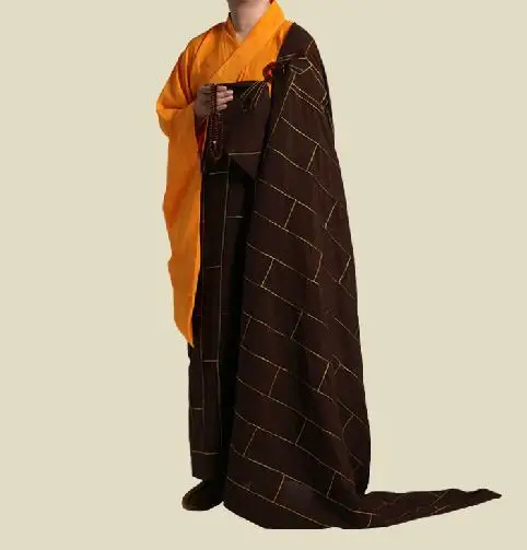 Unisex Top Quality Buddhist Abbot Shaolin Monk Kung Fu Cassock Robe Zuyi Uniforms Suits Clothing