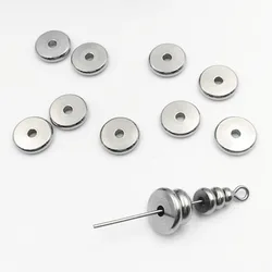 50pcs/lot Stainless Steel Flat Round Spacer Beads 4/5/6/8mm Metal Charm Beads Fit Bracelets Necklace DIY Jewelry Accessories