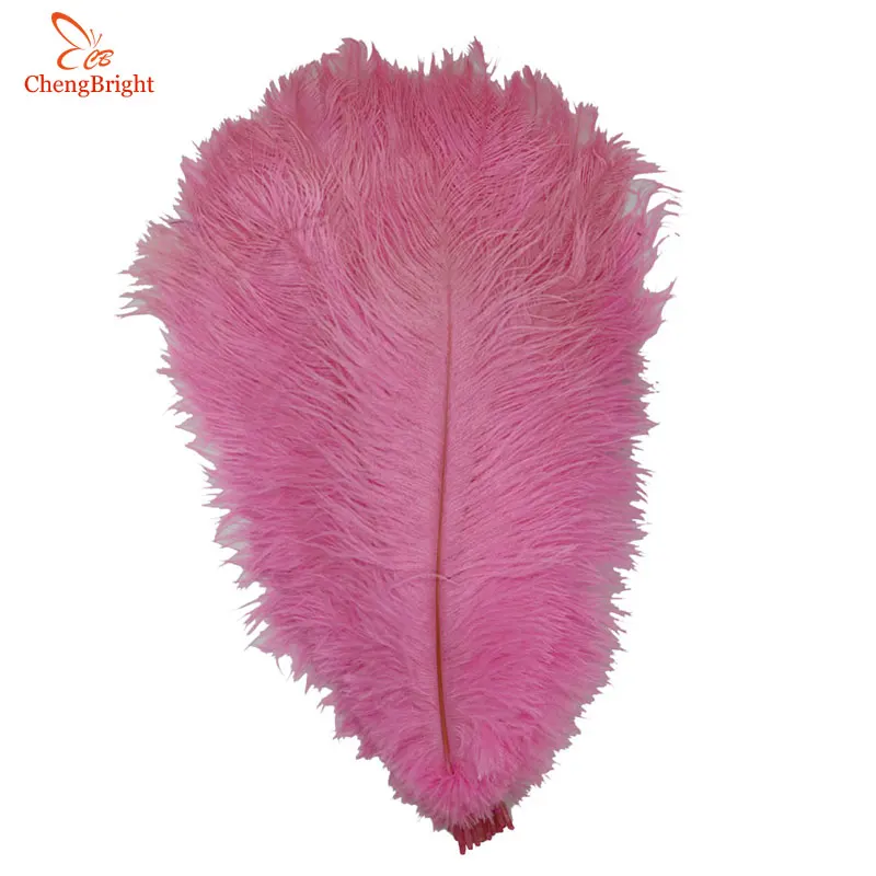 ChengBright 10Pcs/Lot Pink Natural Ostrich Feathers For Crafts 15-75CM Carnival Costumes Party Home Wedding Decorations Plumes