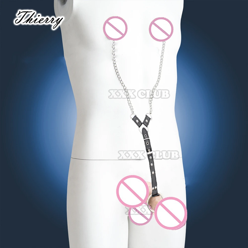 Thierry Adult Games Sex Toys Metal Clips Nipple Clamps Chained Shaking Penis Stimulate and Massage Male Breast Sex Toys For Male