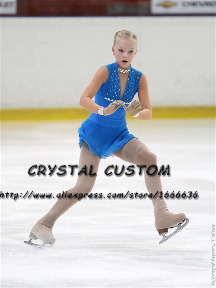 

Crystal Custom Figure Skating Dresses For Girls Graceful New Brand Ice Skating Dresses For Competition DR4323