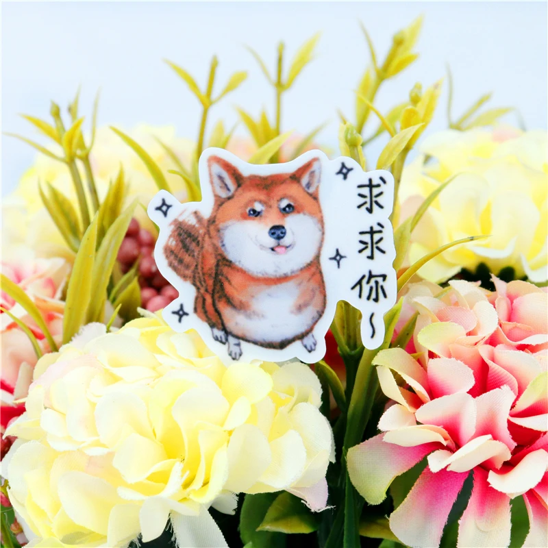 40 buah stiker anjing Shiba Inu kartun lucu kreatif/stiker cantik/stiker dekoratif/album foto kerajinan DIY