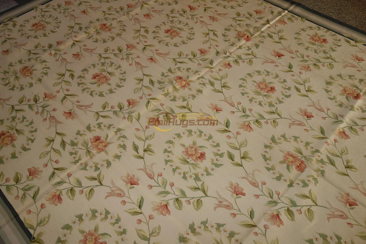 xpml-1 8x10 ' Hand Knotted Aubusson Rug Wool Carpet Home Decoration Bedroom Rug gc8aubyg13