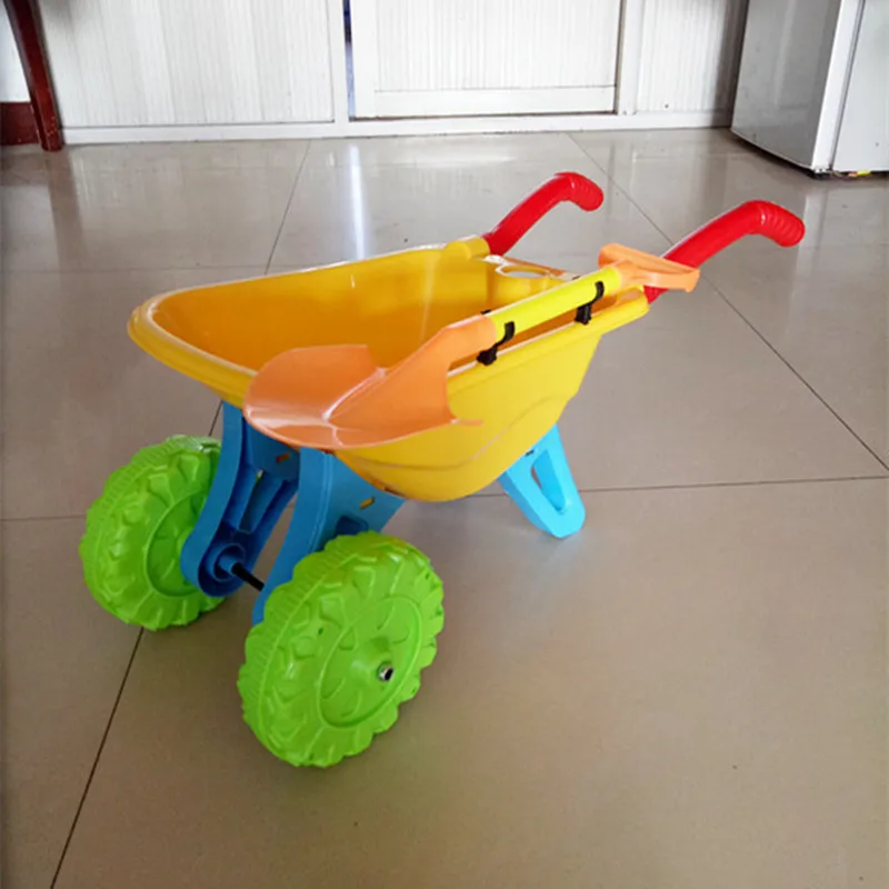 Carrito de arena de plástico de doble rueda para niños, juguete infantil para jugar con arena y nieve, herramienta de mano, herramientas de arena, juguetes de playa A050