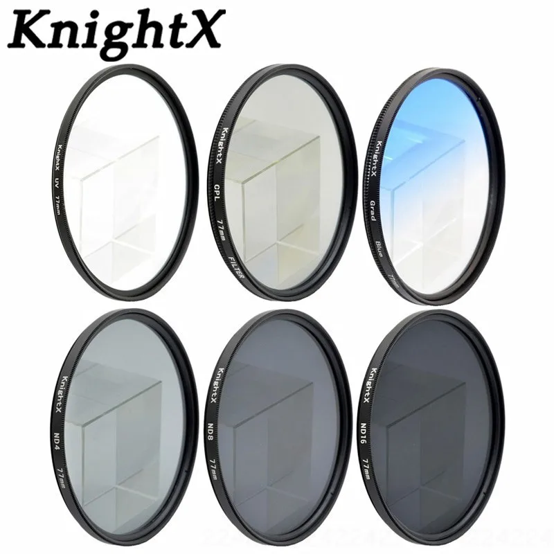 KnightX 49 52mm 58MM 67MM 72MM 77MM Gradual blue sky color FILTER UV MC FLD LENS FILTER for Canon EOS 1200D 750D 700D 600D Lens