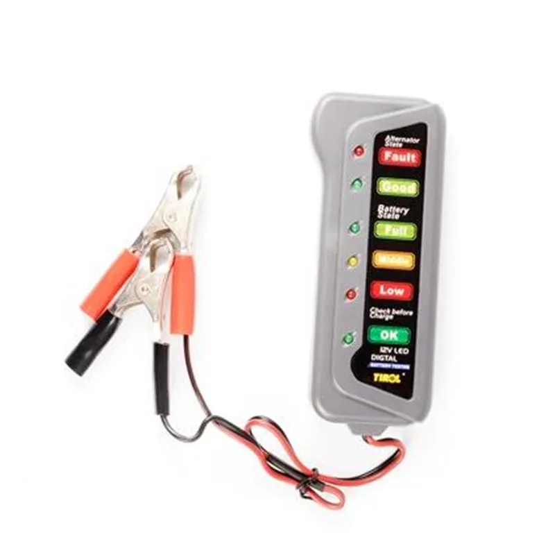 

12V Car Battery Alternator Tester 6 LED Lights Display Diagnostic Tools for Cars Vehicle Motocycle