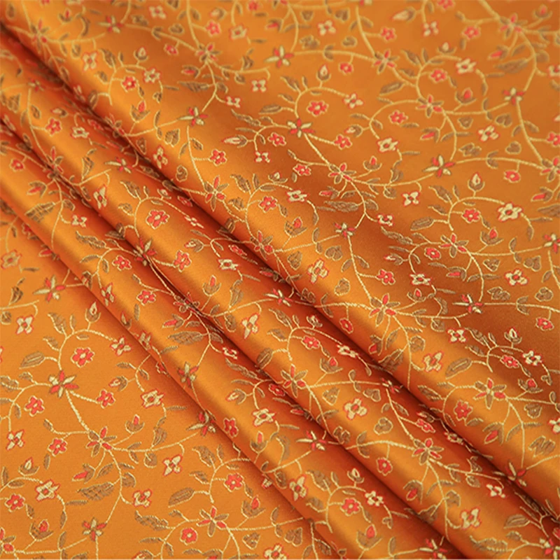 Giallo floreale cortile tinto jacquard raso di tappezzeria 3D jacquard brocade fabric per il vestito cuscino della copertura tavolo cortina di