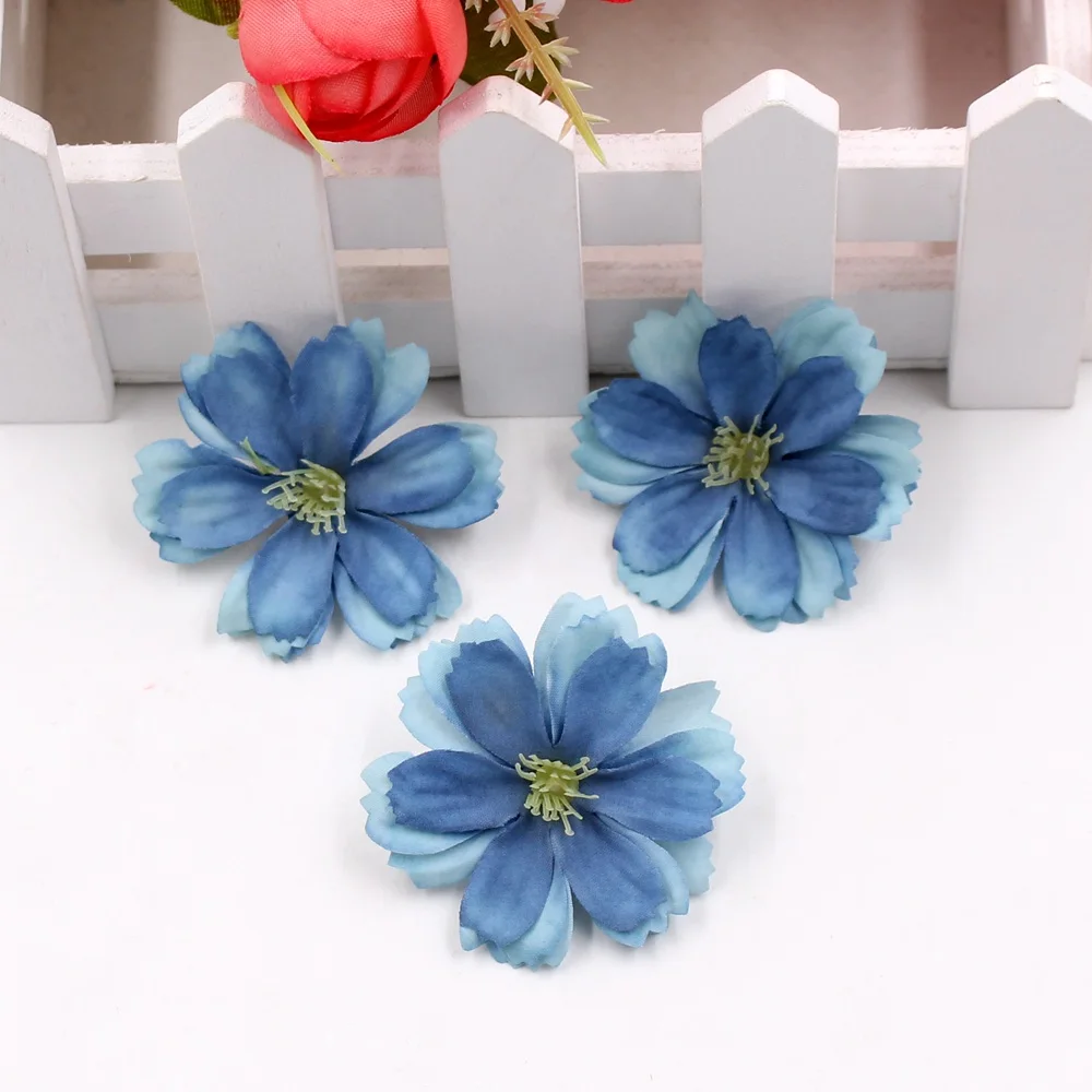 10pcs 4.5cm Artificial Silk Flower Head Wedding Decoration DIY Flower Home Hoom Decor Scrapbook Craft Flower Gifts Accessories