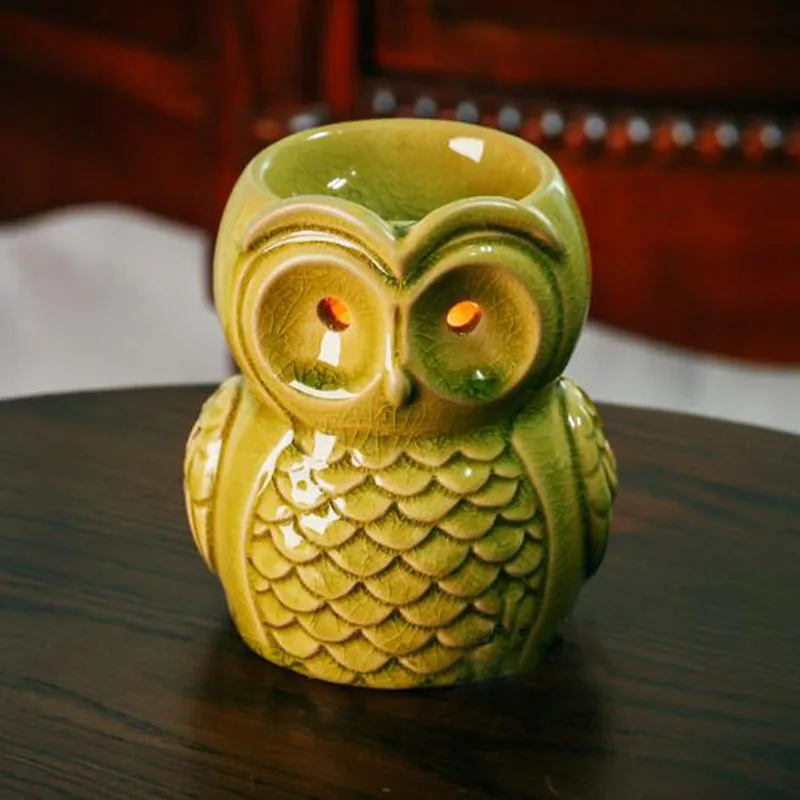 Ceramic Aromatherapy Burner Owl Aroma Oil Lamp Gifts And Crafts Home Decorations Essential Oil Burner Candle Holder