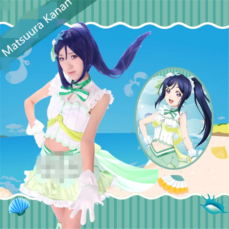 

Love Live Sunshine Aqours Matsuura Kanan Koibininaritai Aquarium Love Cosplay Costume Women Skirt Dress Custom Made