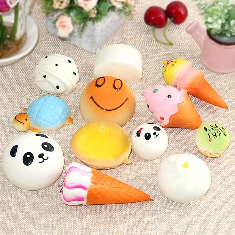 12pcs/set Simulation Bread Cake Hamburger Cookie Donut Charm Pendant Artificial Food Kids Pretend Play Kitchen Toys