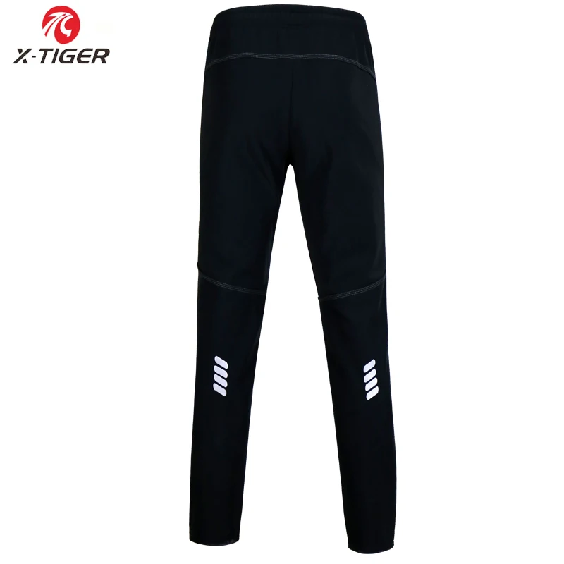 X-TIGER Multifunction Winter Fleece Thermal Reflective Cycling Pants Elastic Waist Long Bicycle Pants Windproof Bike Trousers