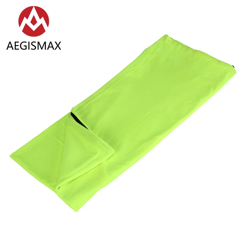 AEGISMAX Outdoor Ultralight Camping Envelope Type portable Fleece Sleeping Bag Summer Travel Liner  Isolation Dirty Sleeping Bag