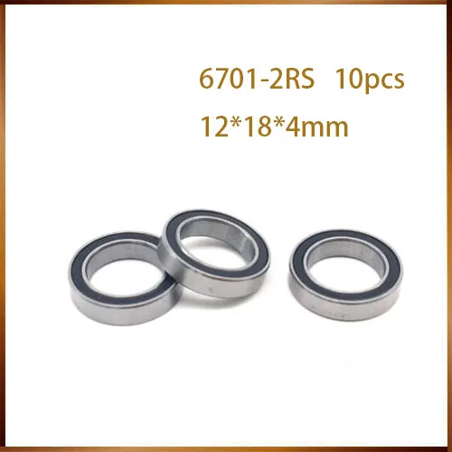 

6701RS Bearing ABEC (10PCS) 61701RS 6701 2RS 12x18x4 mm Thin Section 6701-2RS Ball Bearings