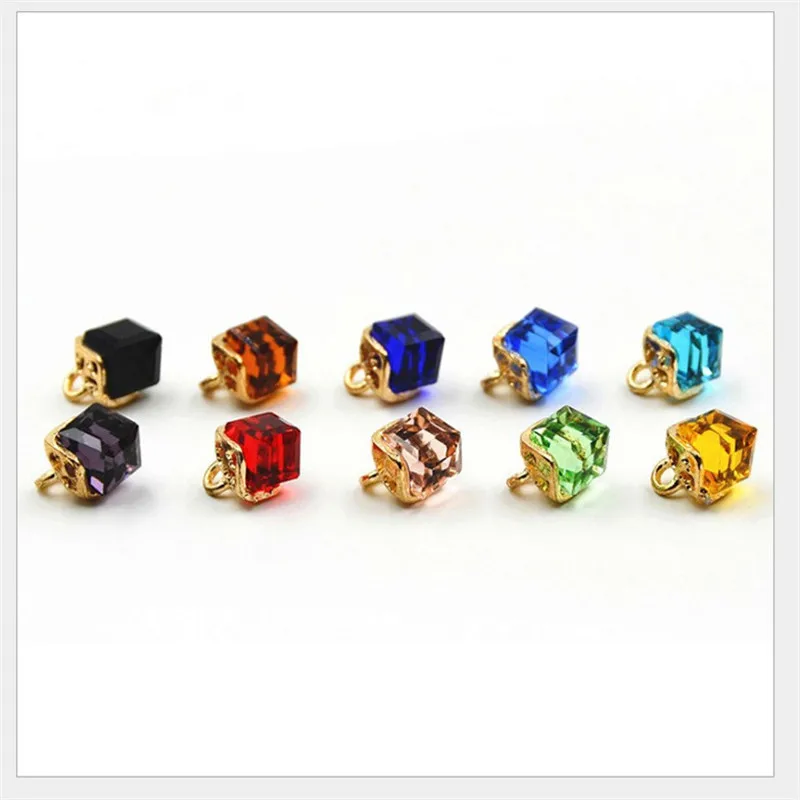 

Crystal Button Square Buttons 10MM Rhinestone Dyed Washable Decorative Buttons 100Pieces High Grade Crafts Accessories For Shirt