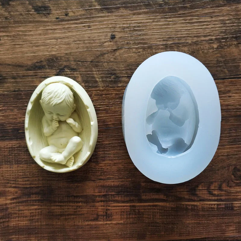 New arrival Eggshell baby shape Silicone mold DIY handmade soap mold Jelly chocolate cake decorating tool