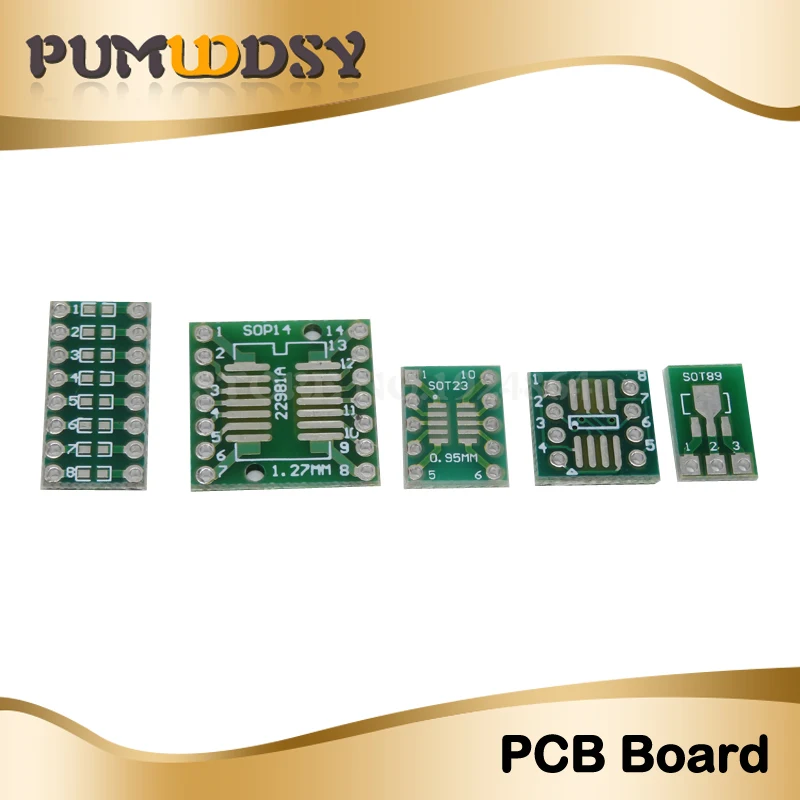 10PCS PCB Board SMD Turn To DIP 0805 0603 0402 SOT23 SOP MSOP SSOP TSSOP 8 10 14 16 20 24 28 SMT To DIP Adapter Converter Plate