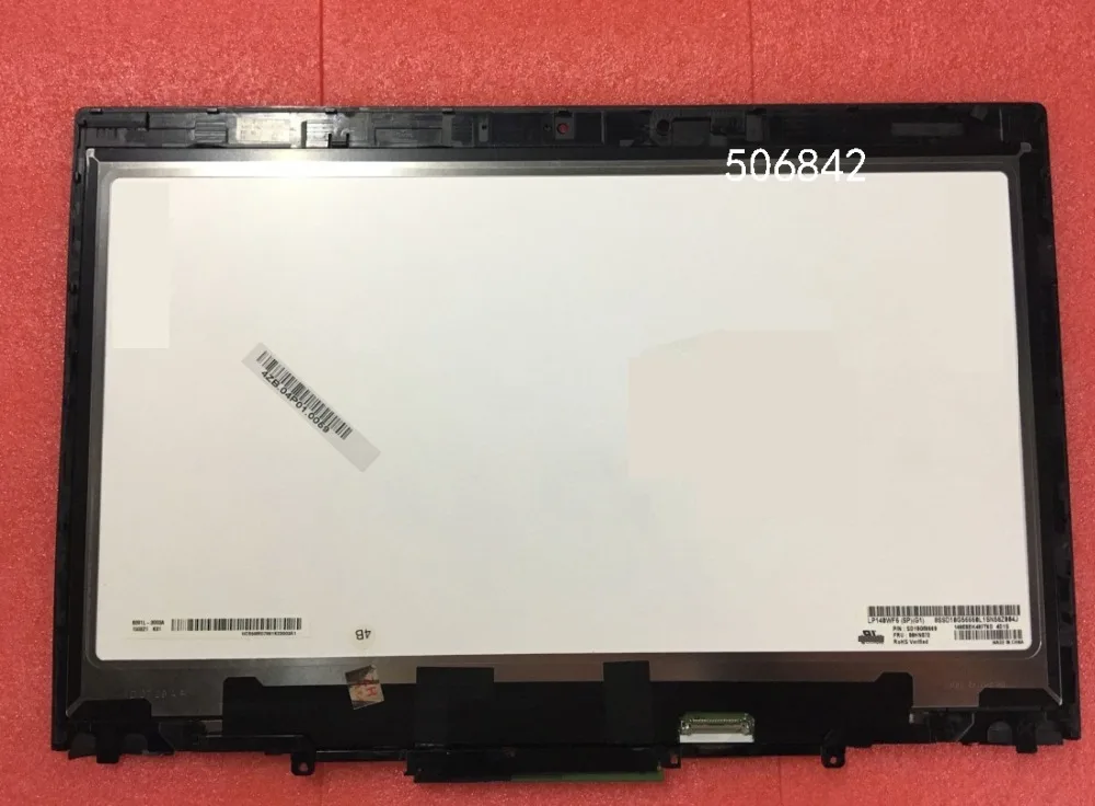 LP140WF6 SPG1 For ThinkPad X1 Yoga Touch Screen Assembly W/Digitiizer+Frame bezel LP140WF6 SP G1 FRU 00HN872  00HN875