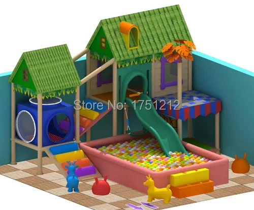 Custom-made Attractive House Style Indoor Playground Set Safe Indoor Naughty Castle HZ-5328a