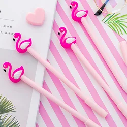 24 Pcs Creative Cartoon Pink Flamingo Office Signature Pen Neutral Pen Student Stationery Examination Learning Supplies