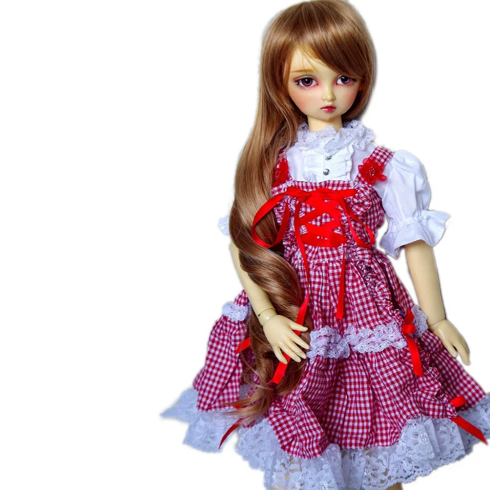 [wamami] 144# Red Plaid Dress/Shirt/Suit For 1/4 MSD 1/3 SD DZ AOD BJD Doll