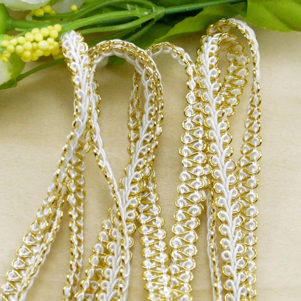 5Metres DIY Gold White Black Lace Trim Braided For Costume Decoration High Quality Centipede Braid Ribbon Lace For Sewing