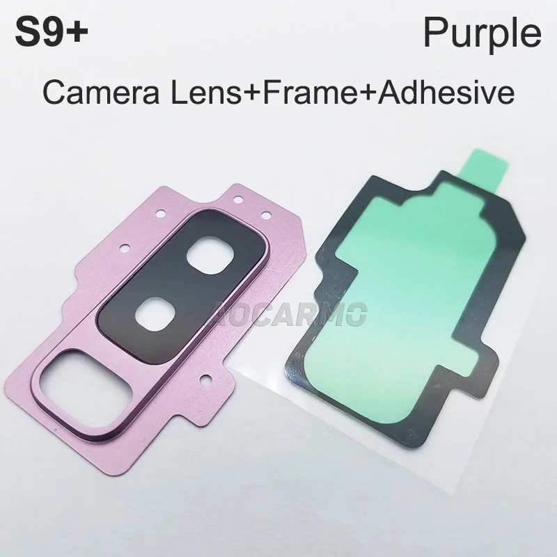 Aocarmo Rear Back Camera Lens Glass Ring Cover With Frame Adhesive For Samsung Galaxy S9+ SM-G9650/DS Plus 6.2\