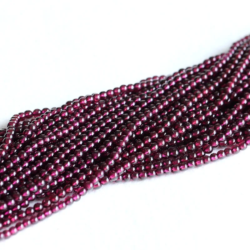 High Quality Natural Genuine Clear Purple Red Almandite Garnet Small Round Loose Beads 3mm 15