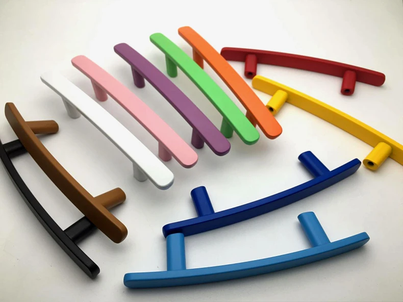 76mm children room furniture handle red blue yellow orange  cyan green black drawer cabinet handle pull 3