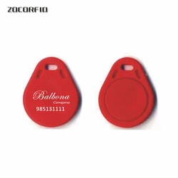 100pcs/Lot Custom Printing logo T5577/T5567/T5557/ 125KHZ Rewritable RFID Keyfobs Key Tags Copy Clone keyfob Card