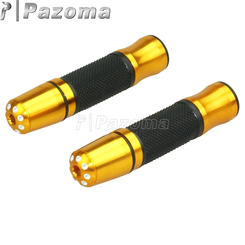 PAZOMA Gold and Black CNC Aluminum 7/8' 22 mm Hand Grips for Honda Sport Motocross Dirt Bike Scooters