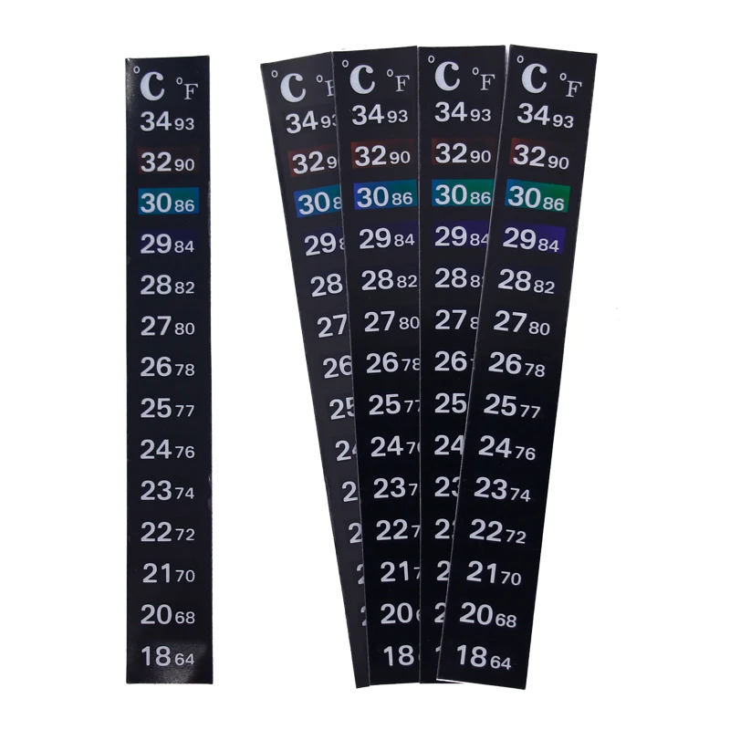 1/2/3/5pcs/lot Change color Thermometer Strip Portable Stick-on Temperature Sticker Adhesive Sticky for Aquarium Fish Tank 30%