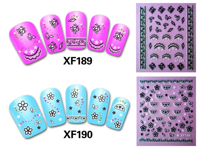 20 Desain 3D Stiker Kuku Dekorasi Nail Art Nail Art Stiker Dropshipping