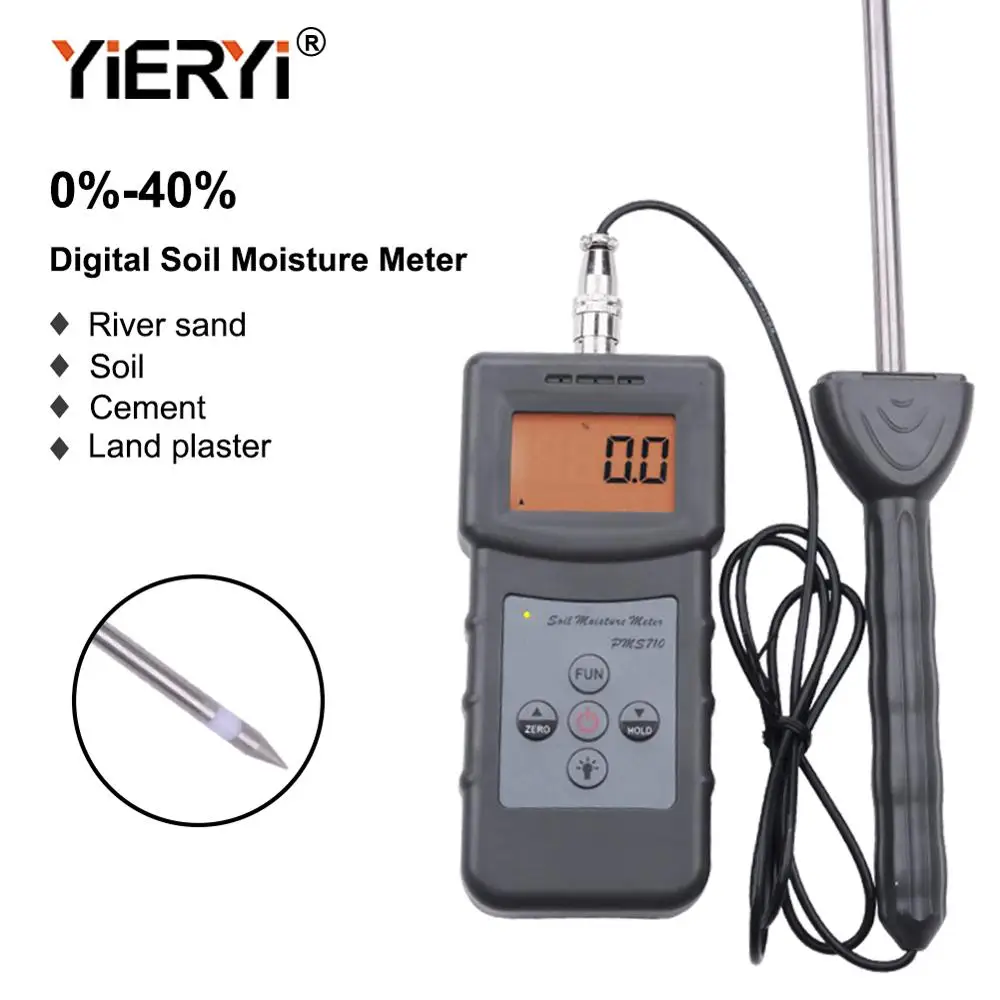 Yieryi PMS710 100% New Brand Digital Soil Moisture Meter Test River Sand Soil Cement Land Plater Sensor Tool