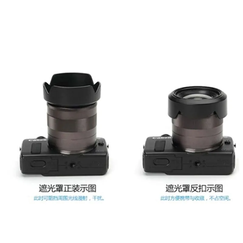 EW-54 EW54เลนส์ฮูดสำหรับ Canon EOS M EF-M 18-55มม.F/3.5-5.6 IS STM 52mm ดอกไม้เลนส์กล้องถ่ายรูปเลนส์ฮูด Gratis Ongkir